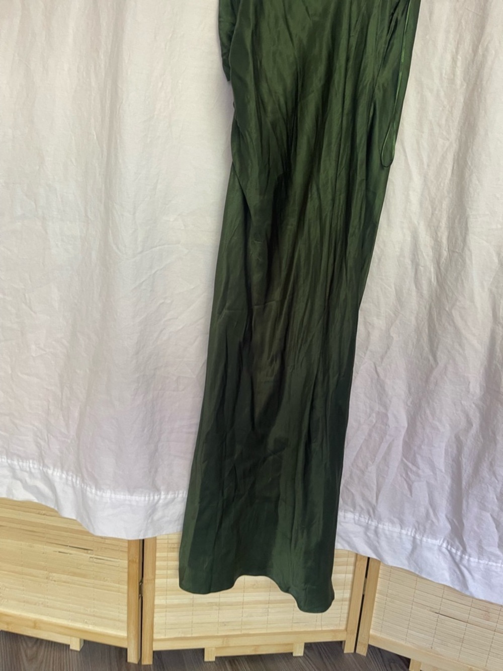 Zara Satin Slip Dress Ruched Side Midi Maxi Cocktail & Evening Wear Size L NEW - Picture 7 of 16